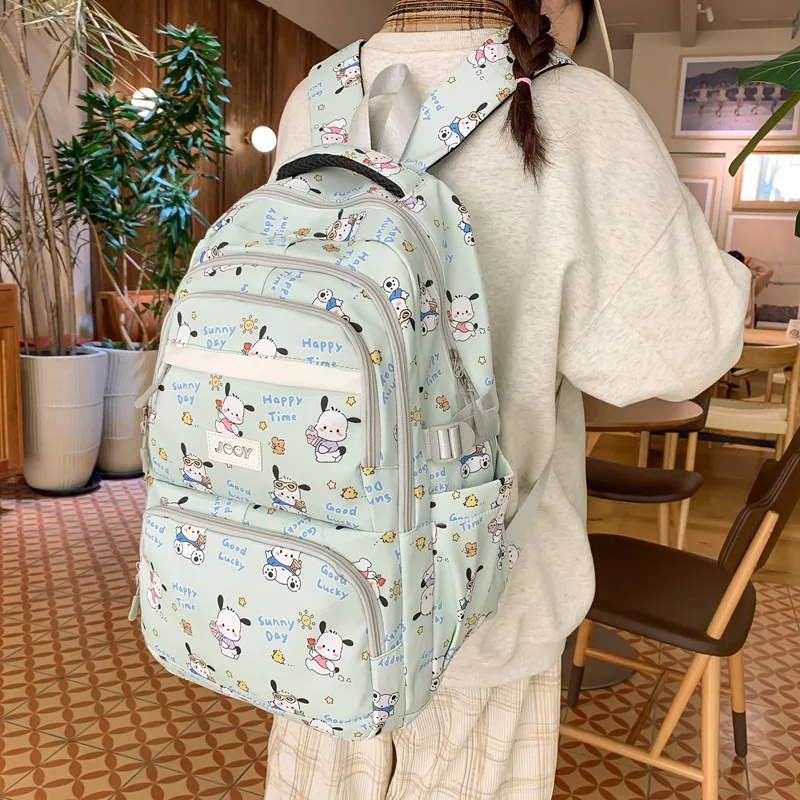 Kawaii Sanrio Pochacco Cartoon Anime Backpack jednoduchý módny batoh základnej a strednej školy Dar
