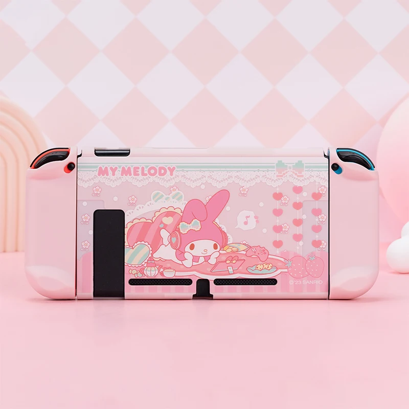Kawaii Sanrio Switch Ochranné puzdro Kuromi Melody Shock odolný proti starnutiu proti starnutiu