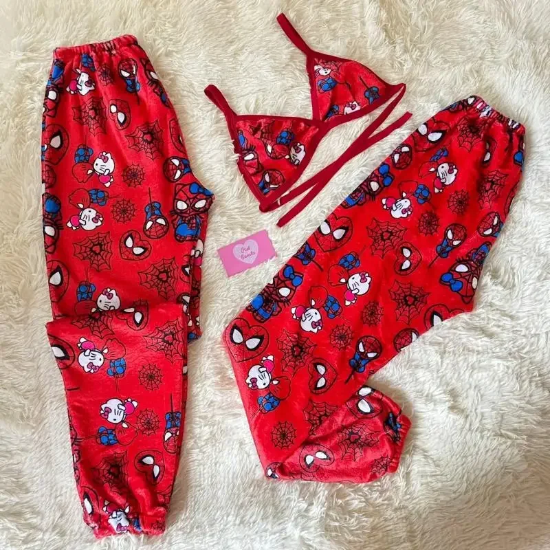 Kawaii sanrios hellokitty pyžamové nohavice jar jesenný domov letný karikatúra klimatizácia