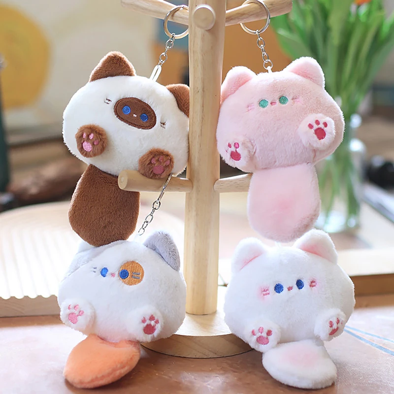 Kawaii Soft Scdled Animal Little Cat Keychain Plyšový taška na auto prívesok Keychain DIY DEY DET DETS DETSKÉ HOLY