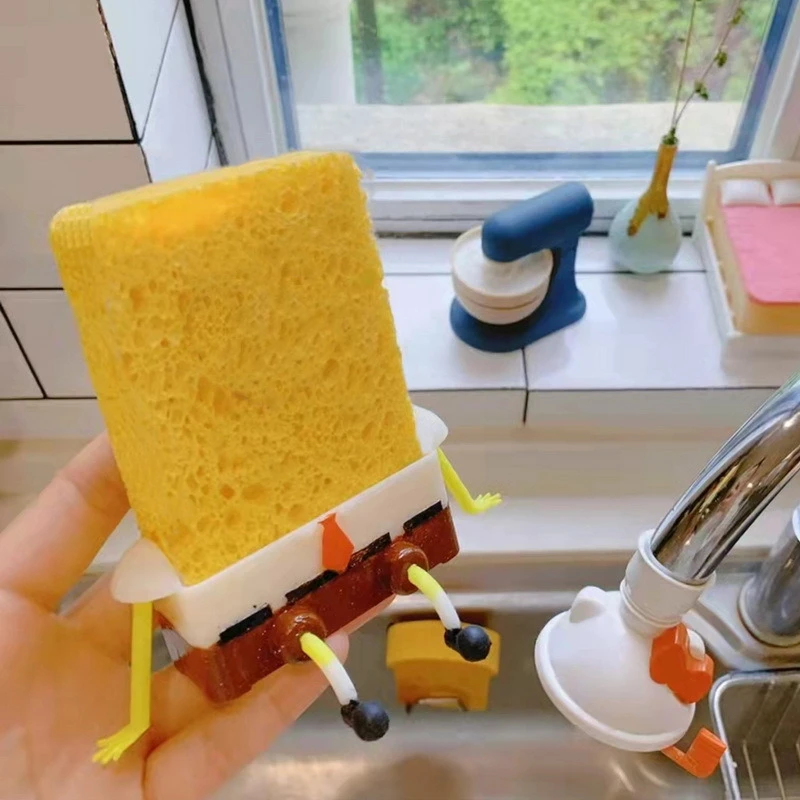 Kawaii spongy držiak karikatúra roztomilá kuchynská špongia umývadlo odtokový úložný kôš Domácnosť Dodávka kuchynské príslušenstvo