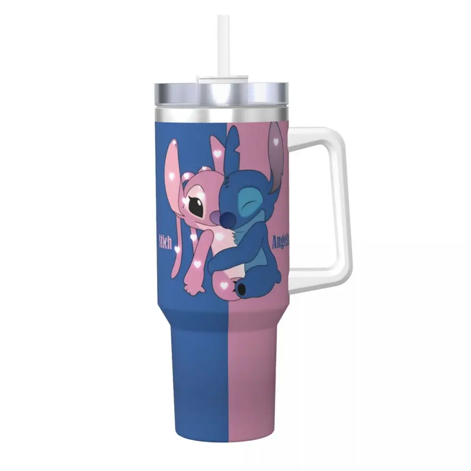 Kawaii steh a anjelský pohár Cartoon Comic Cold Drink Fľaša voda udržujte teplo z nehrdzavejúcej ocele Tepelný hrnček kemping