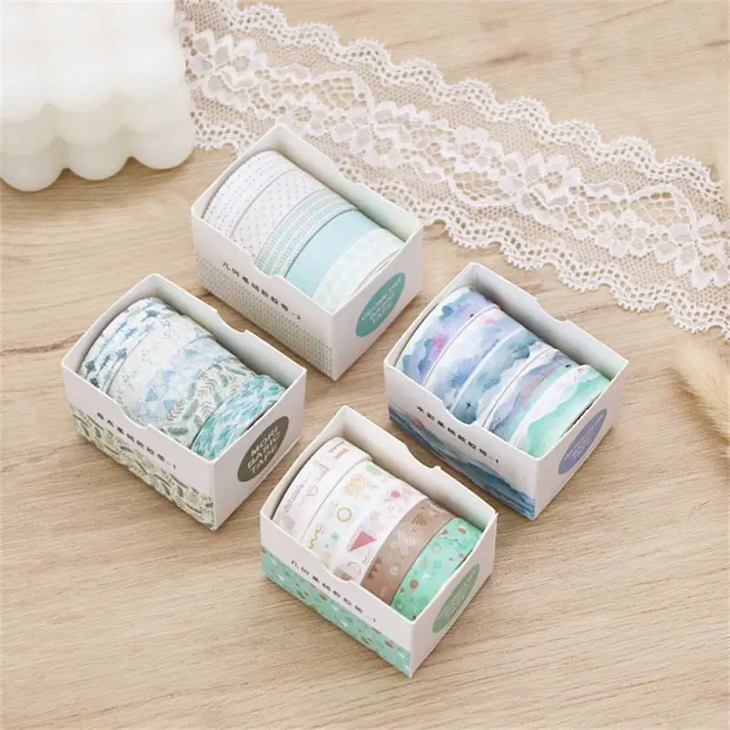 Kawaii washi pásky sada scrapbooking nálepky dodávka japonské roztomilé kórejské kancelárske potreby denník estetické maskovacie páska