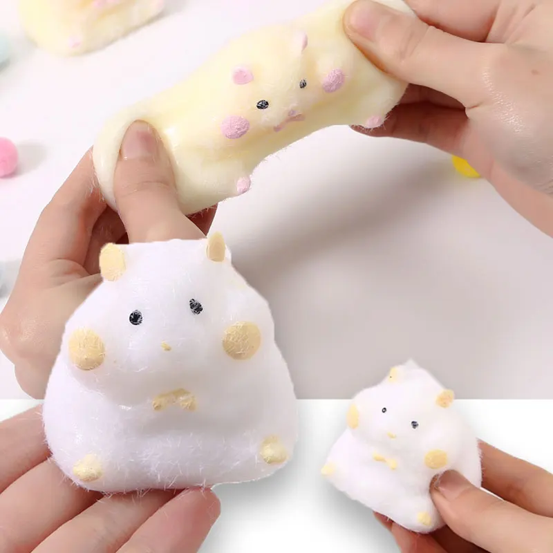 Kawaii škrečok stláča hračku pomalú odrazovú hračku hračky hračky ručne vyrobené silikónové stresové reliéfy