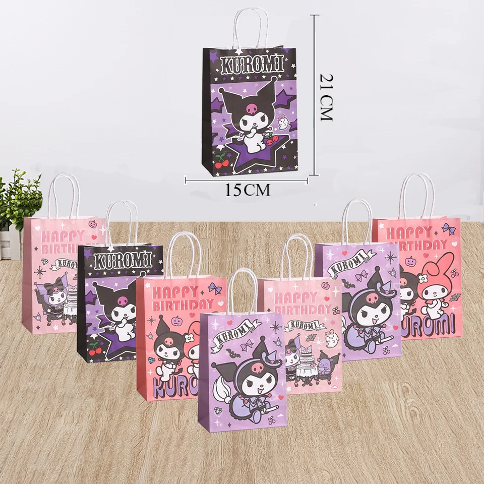 Kawali kuromied papier tote tašky narodeninové oslavy maskot cukrovinky Cookies darčekové tašky Dievčatá princezná hračky vianočné usporiadanie darček