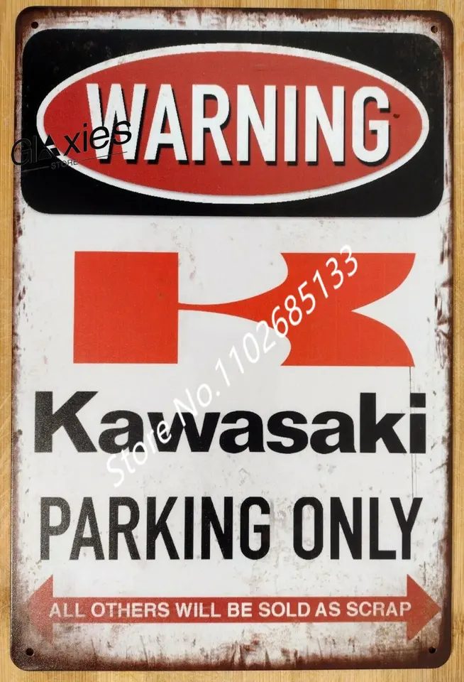 Kawasaki Parkovanie iba kovové znamenie vintage garáž domáci bar krčma kovové nálepky na stenu dekorácie