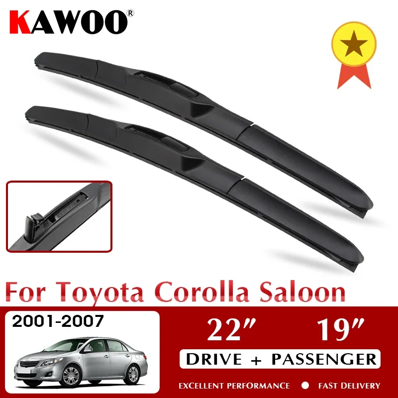 Kawoo Wiper Wiper Wiper Blade pre Toyota Corolla Saloon 2001-2007 Černé sklo predného okna Doplnky 22 