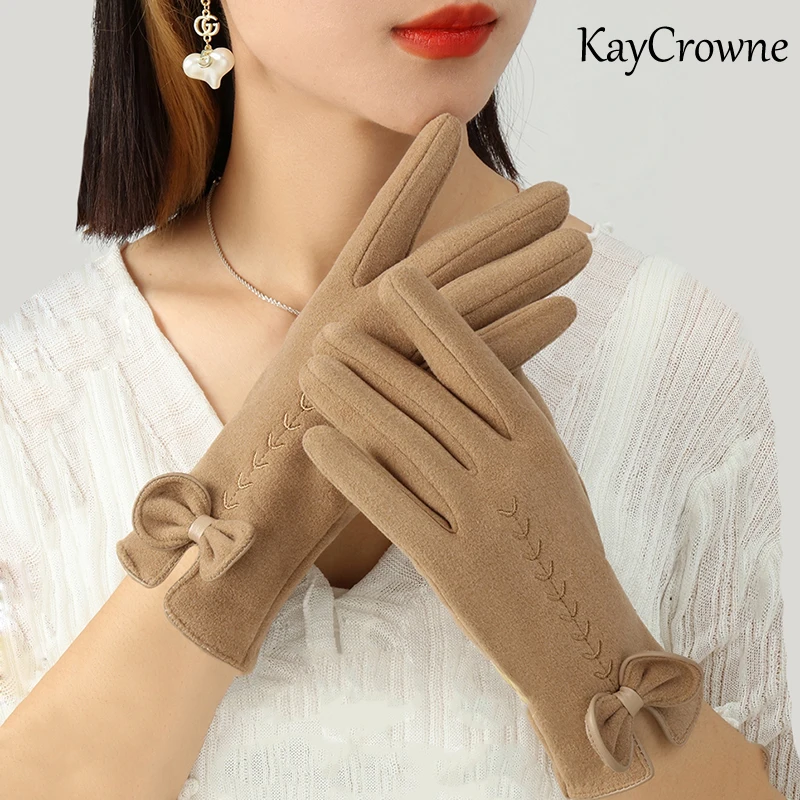 Kaycrowne New Fashion Grace Lady Rukavice Ženy Zimné elegantné dotykové obrazovky Hodiaca teplý vetru odolný voči čiernym rukavicami dropshiping G084