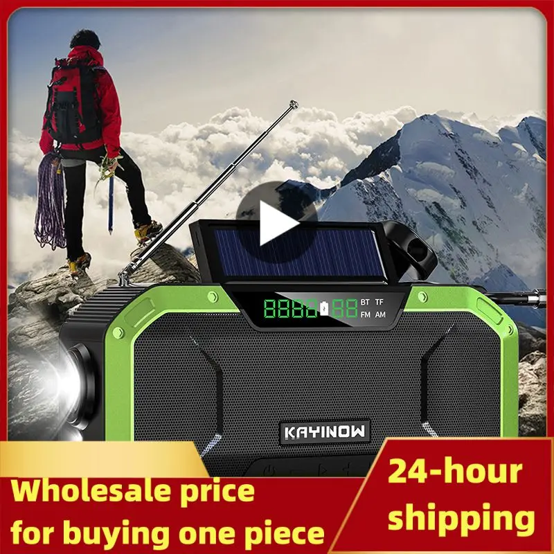 Kayinow prenosné núdzové solárne ručné kľukové rádio Rádio 5000 mAh Power Bank Cranker Flash Light Camping Radio Radio Radio