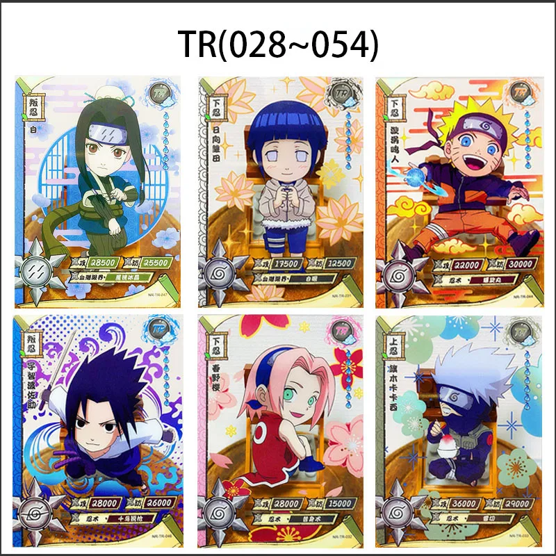 Kayou Anime Naruto Tr 28-54 Transparentné karty Haruno Sakura Hatake Kakashi Uzumaki Naruto Uchiha Sasuke Rare Conlection Collection