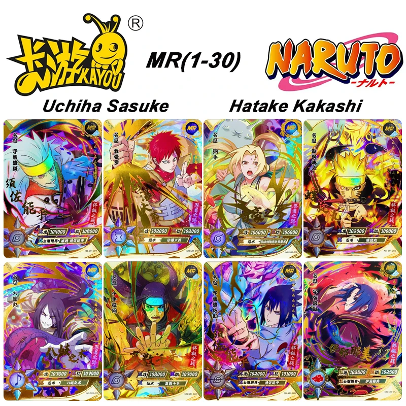 Kayou Naruto Mr (1-30) Séria Anime Uzumaki Naruto Haruno Sakura Uchiha Sasuke Collection Card Flash Card Hračky vianočný darček