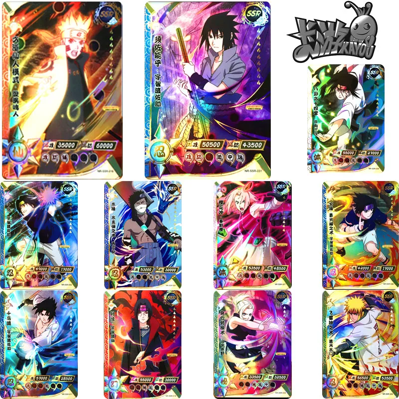 Kayou Naruto SSR 1 ~ 37 Séria Anime Postavy Uchiha Sasuke Collection Flash Card Rare Game Hračky vianočné narodeniny darček