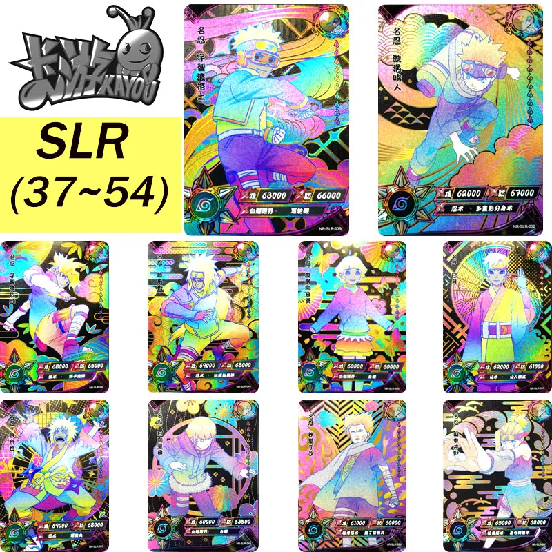 Kayou Slr 37 ~ 54 Series Naruto Uchiha Obito Jiraiya Hyuga Hinata Bronzing Rare Collection Card Hračky vianočné narodeniny darček