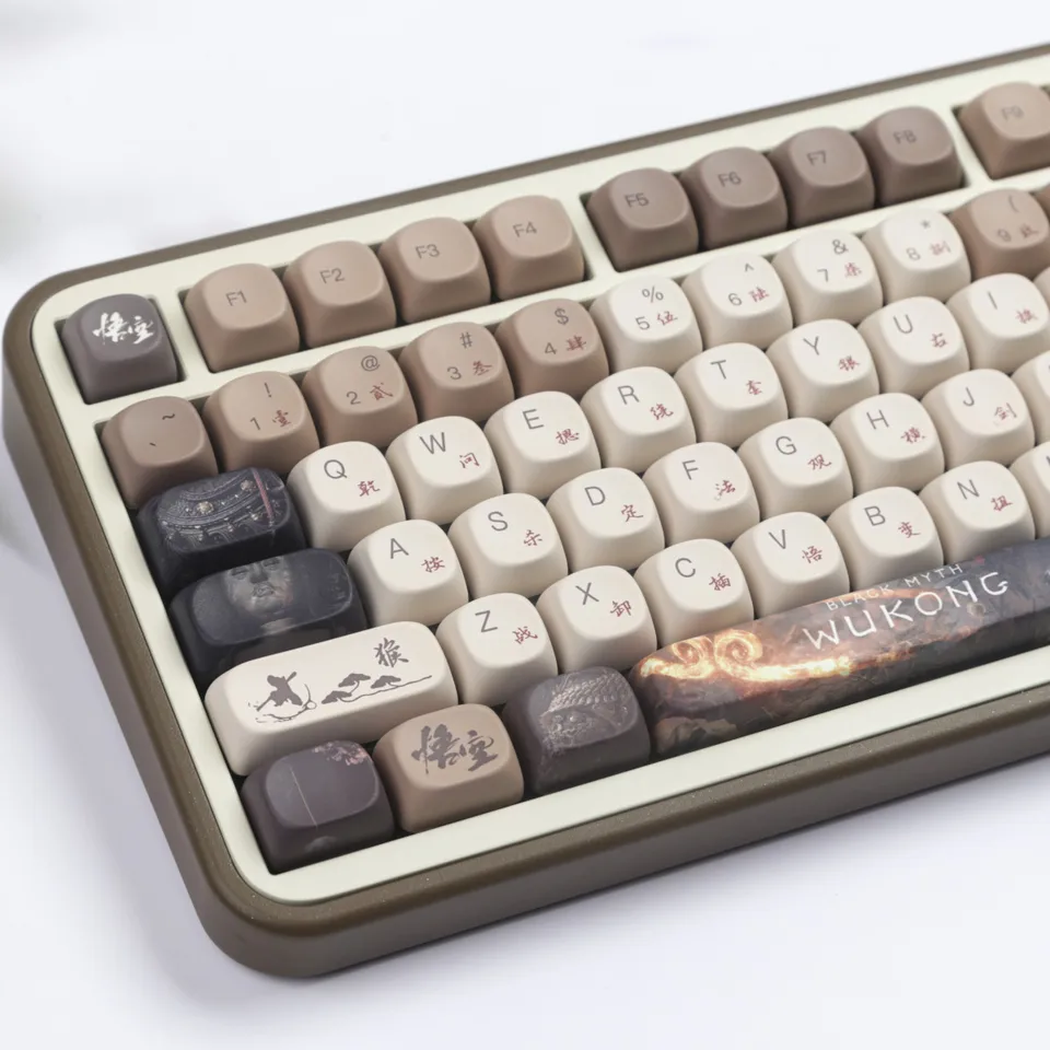 KBcaps 140 Klávesy Čierny mýtus Wukong Keycaps PBT Dye Sublimácia MOA Profil FITS MX Spínačy/68/75/86/98/104