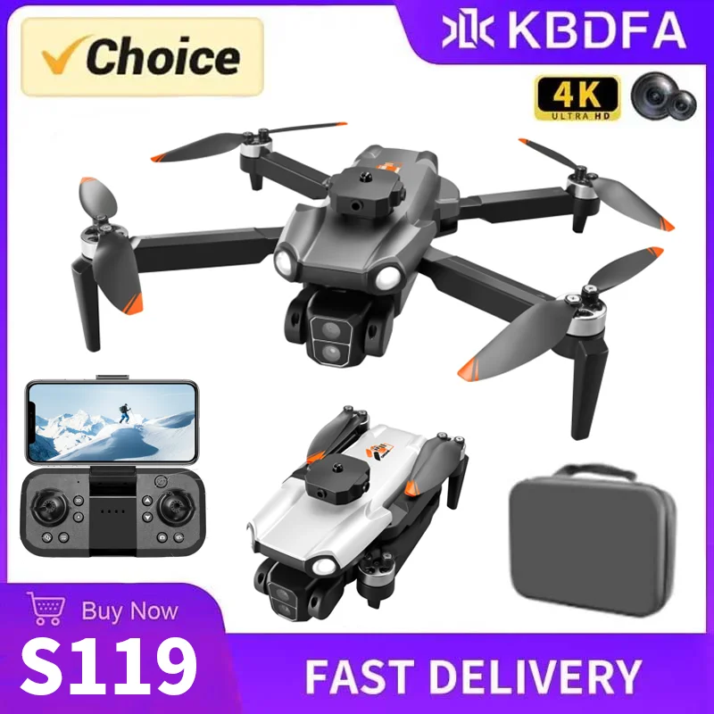 KBDFA S119 RC DRONE Profesional Dual HD Camera Aerial Photography FPV Helikoptéry Prekážky vyhýbajúce sa zložené RC Quadcopter Hračky