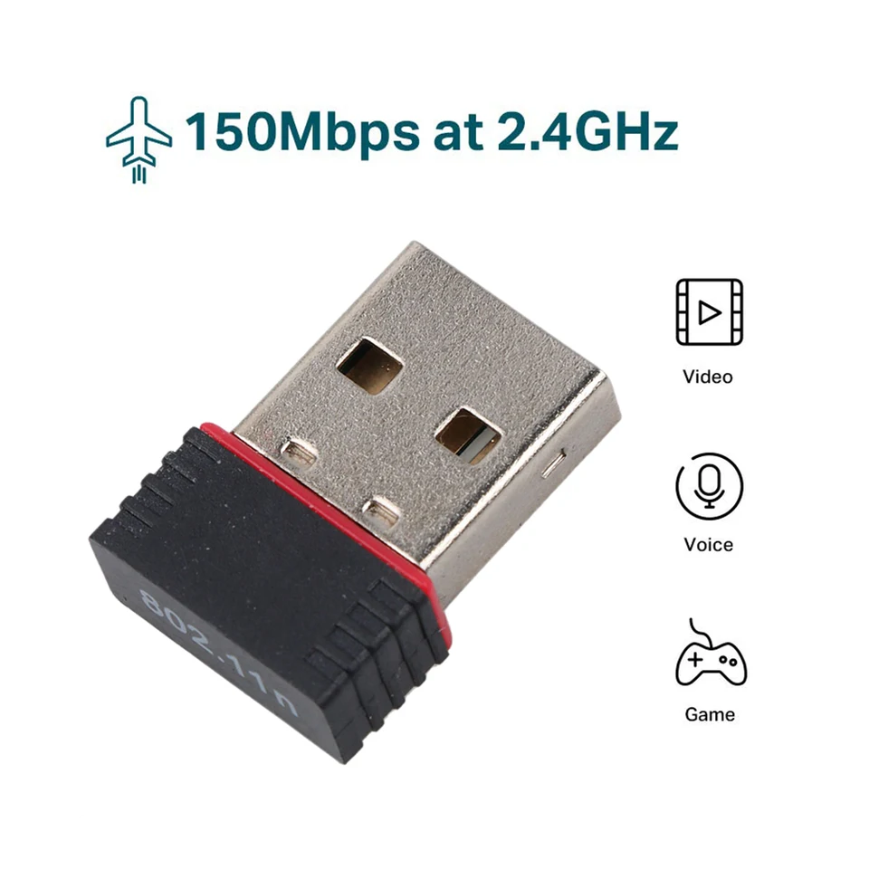 Kebidu USB 2.0 WiFi Wireless Adapter Mini 150M Network LAN Card 150MBPS 802.11 NGB Realtek 8188