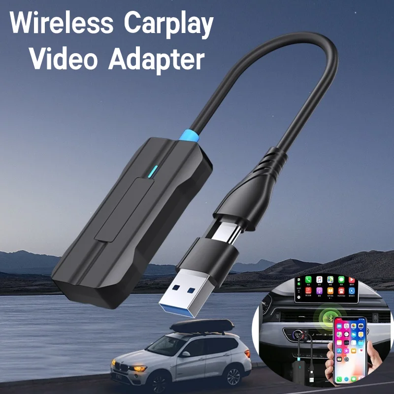Kebidumei Wireless CarPlay Adapter Dongle Wireless CarPlay Auto adaptér pre iPhone neúmerne pre Benz Audi Kia Chery Jeep