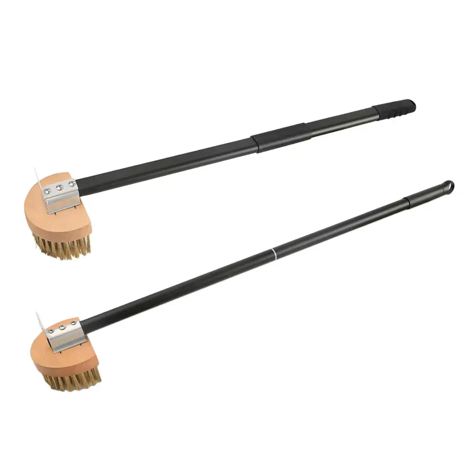 Kefa na pizzu s kefou so škrabkami dlhá rukoväť Pizza Stone Cleaning Brush pre grilovanie reštaurácií vonku kempingy Čistenie náradia