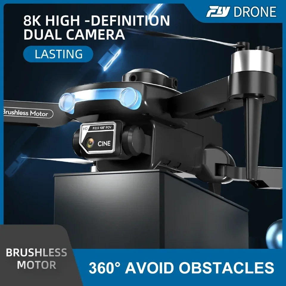 Kefový bezpilotný drón F169 HD Aerial Photography Dual Camera Camera Drons Optický tok 360 ° Prekážka vyhýbanie sa diaľkovým ovládaním hračiek