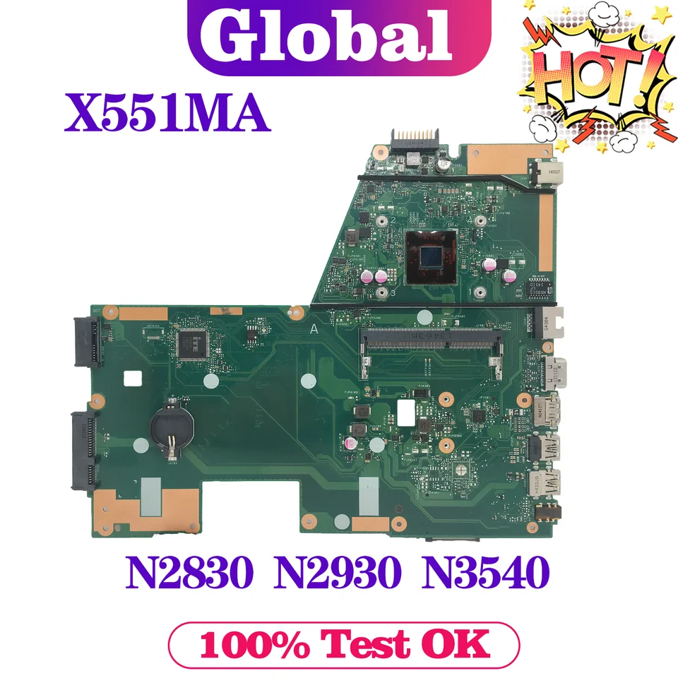 KEFU X551M HEACBOARD pre ASUS X551MA F551MA D550M LAPTOP Základná doska N2815/N2830/N2930/N2940/N3540 Hlavná doska 100% Test OK OK