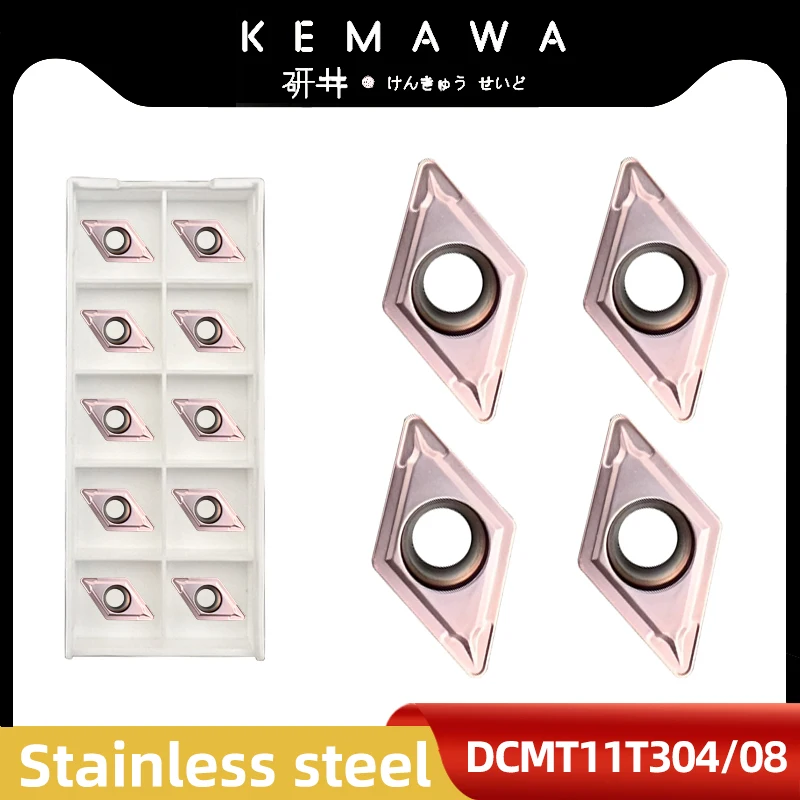 Kemawa OT karbid vložka DCMT070204 VP15TF DCMT11T304 DCMT11T308 OUTOCKA PRE NEPLATÍ CNC CNC Lathe Cutter 10ks doštičku 10ks