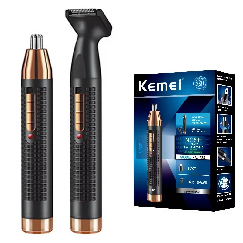 KEMEI 2IN1 NÁS VLASTNÉ VLASTNÉ ZARIADENIE pre mužov a žien brada Elektrický trimér tváre uší obočie na obočie na obočie