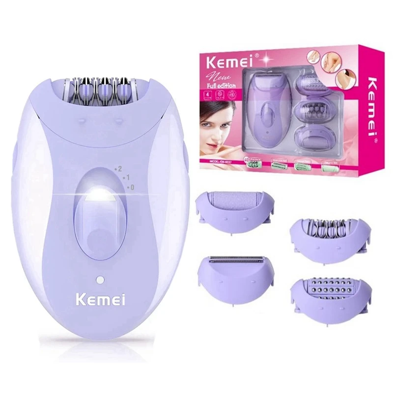 Kemei 4in1 Ženy Epilátor Elektrický holiaci strojčeka na tvári na vlasy Odstránenie chĺpkov Lady Bikini Bikini Trimmer Remover Remover