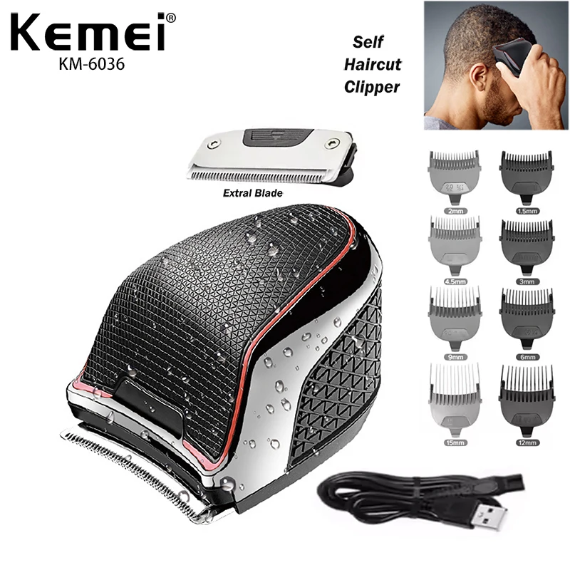 KEMEI KM-6036 Služba Služba Clipper Clipper Wet alebo Electric Electric Hair Trimmer pre mužov Plechateľná na vlasy Č Nabíjate domáce použitie