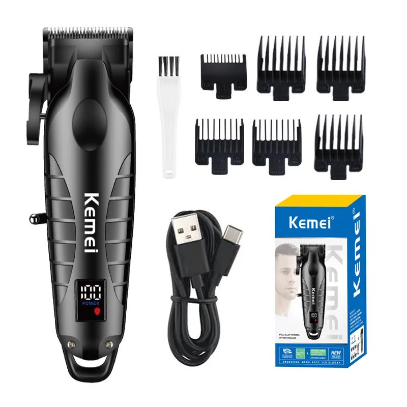 KEMEI KM2290 ORIGINÁLNA PROFESITÁLNA VLASTNÁ CLIPPER Nabíjateľná vlasová zastrihávače nastaviteľná USB rezbársky holič salón
