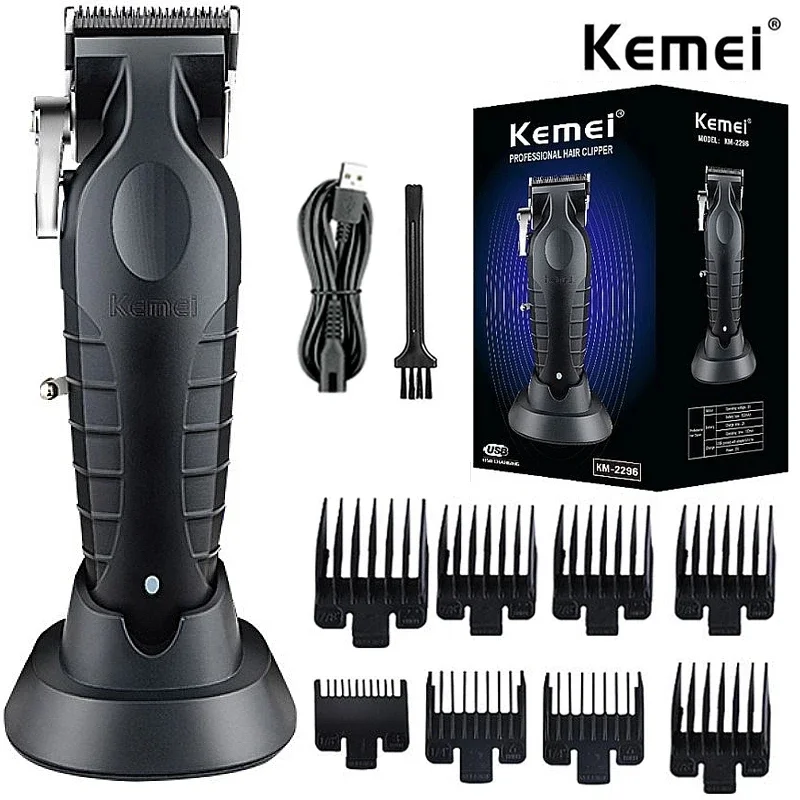 Kemei Professional Hair Clipper pre mužov nastaviteľný bezdrôtový elektrický vlasový zastrihávač nabíjateľný stroj na strihanie vlasov lítium