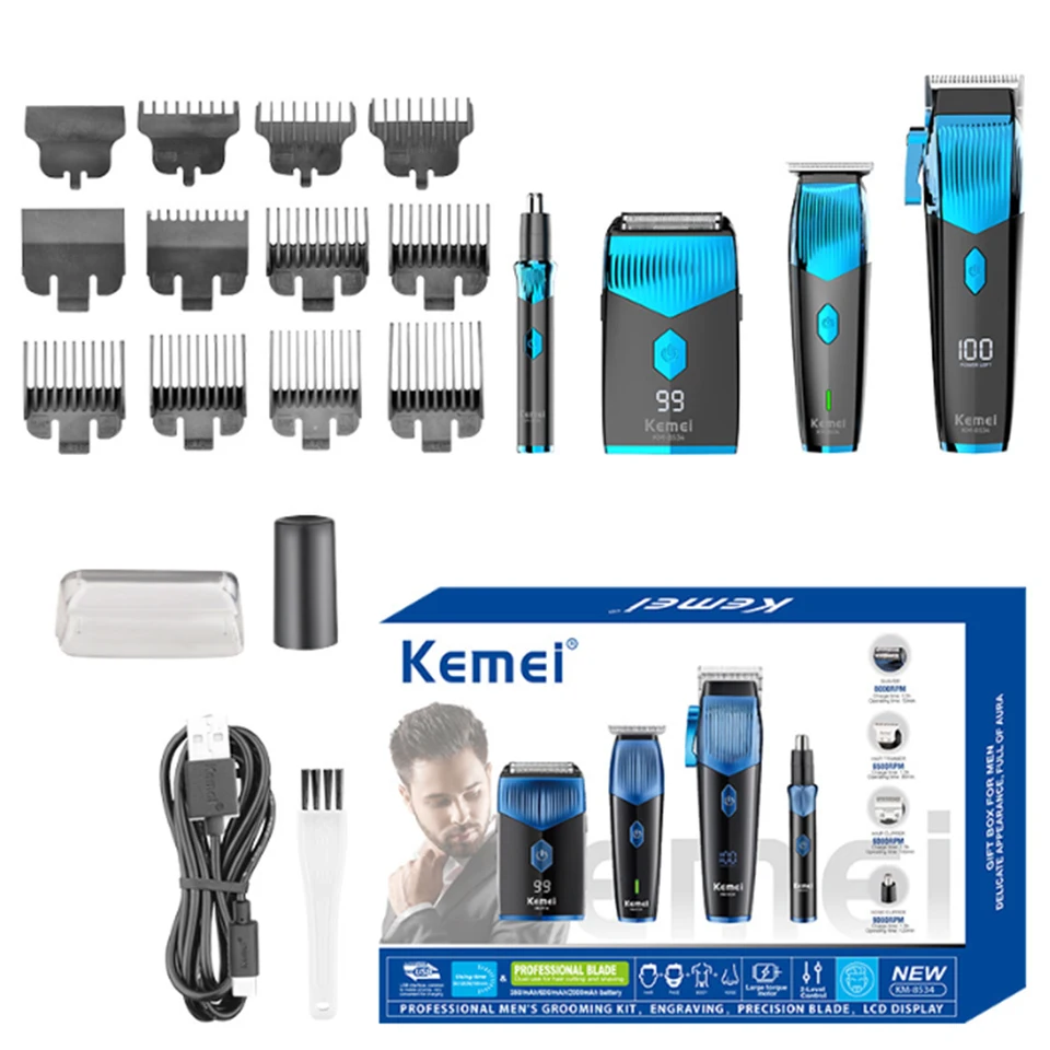 KEMEI VLASTNÁ STATING SETA CARE CARE s veľkou kapacitou digitálnych vlasov Clipper Rýchle nabíjanie Profesionálny rezbár Clipper