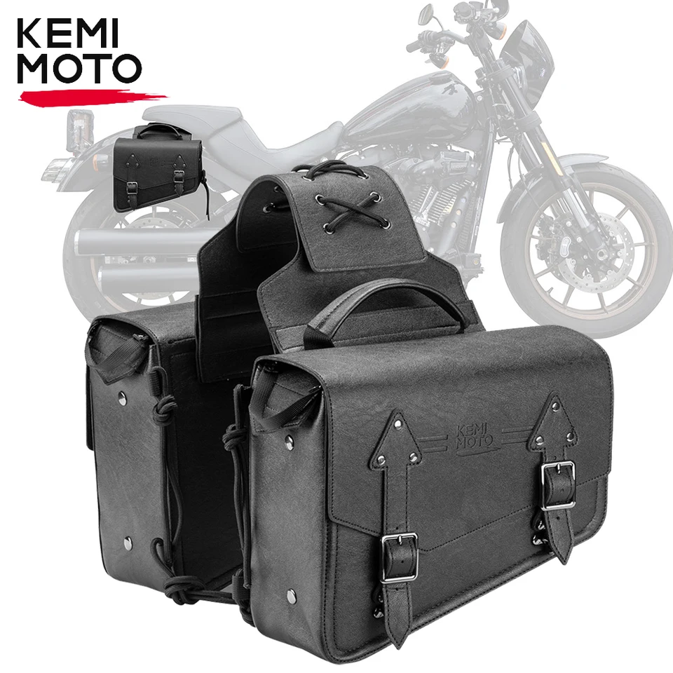 Kemimoto Motocykel sedlové tašky mäkké kožené bočné sedlové tašky Vodotesné hádzanie cez sedlové vrecká Univerzálne doplnky motocyklov
