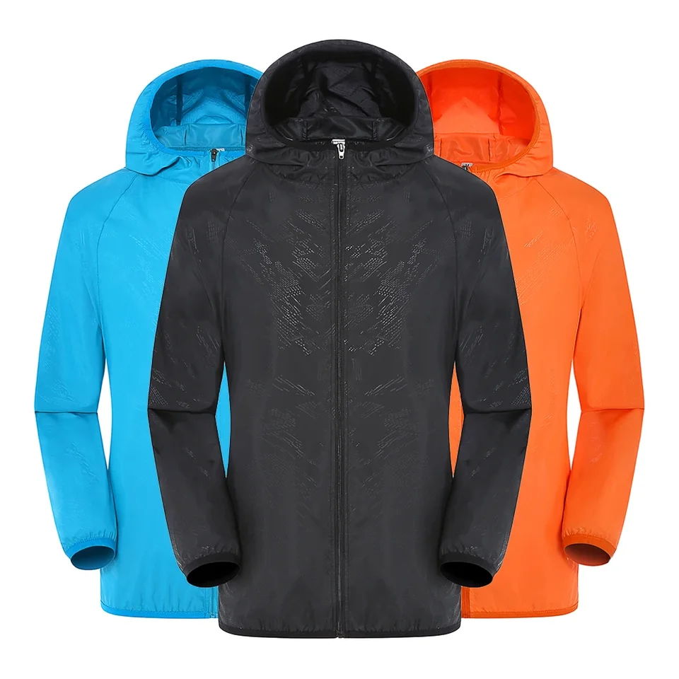 Kemping Rain Coat Unisex Windbreaker Ženy Men vodotesná bunda Slnko chránia oblečenie Treking rybársky rybársky veterný rušenie bunda