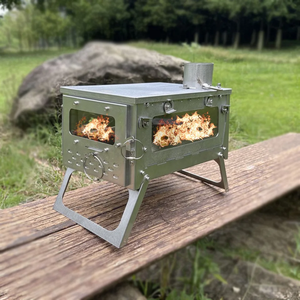 Kempingový stanový kachle Fire drevené ohrievač brazier skladanie z nehrdzavejúcej ocele Mini kachle prenosné kempingové kachle vonkajšie s komínom