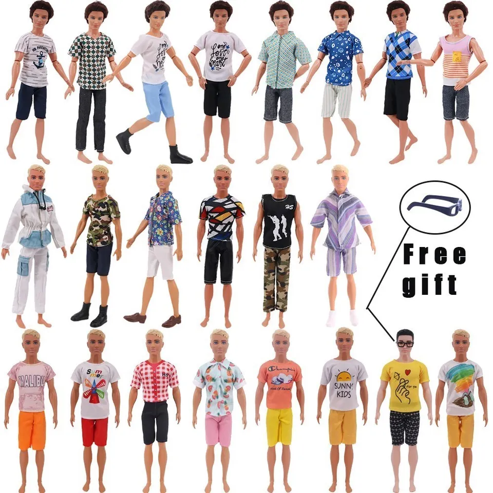 Ken Clothes Outfit Suit 2 ks/set tričko+kraťasy, bundy pre 30 cm americkú chlapčenskú dollhouse pre Barbies, naša generácia
