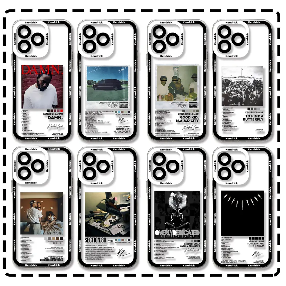 Kendrick Lamar Minimalistické puzdro na plagát pre iPhone 15 14 13 12 11 Mini Pro Max X XR XSMAX 6S 7 8 Plus SE20 Priehľadný obal