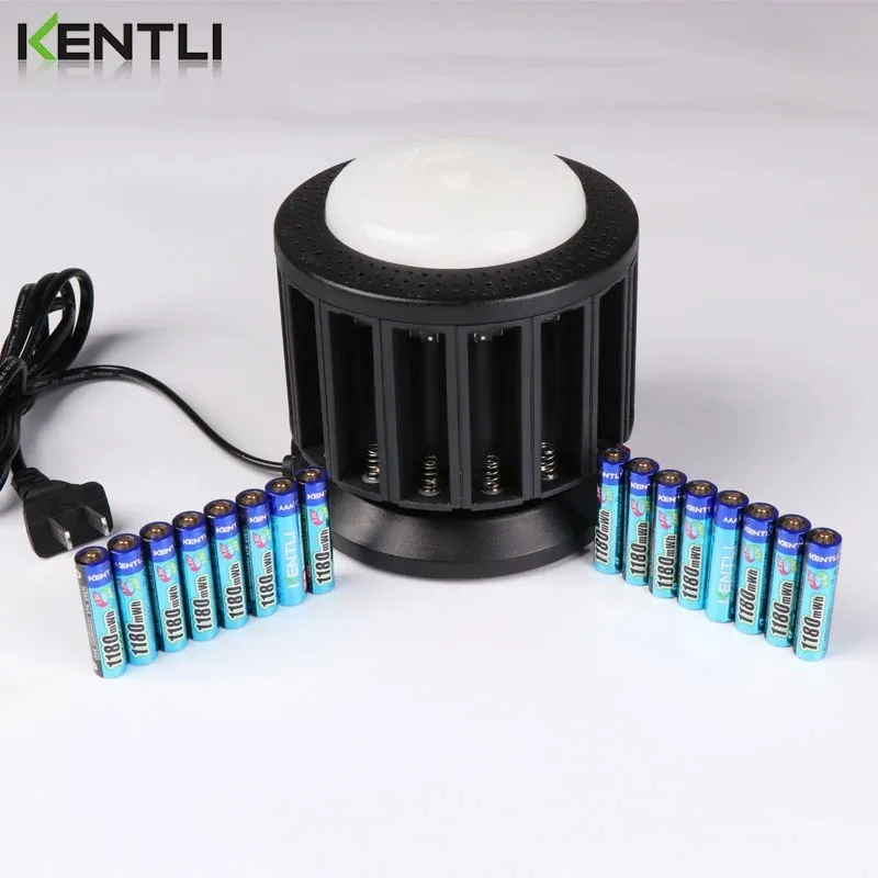 KENTLI 1,5V 1180MWH 1000 cyklov li-ion AAA batérie aAA lítium nabíjateľná batéria +16 nabíjačky