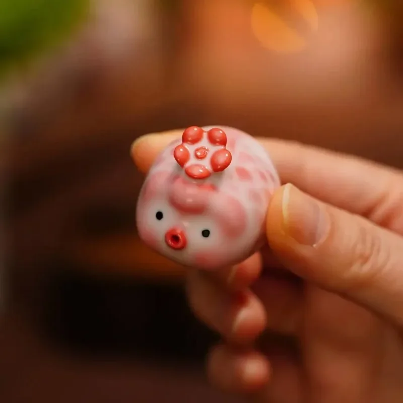 Keramická bublina rybia čaj Pet Mini roztomilý čajový stolík na zlaté rybky Kreatívne malé ozdoby ručne vyrábané kvetinové ružové keramická vôňa Vložka
