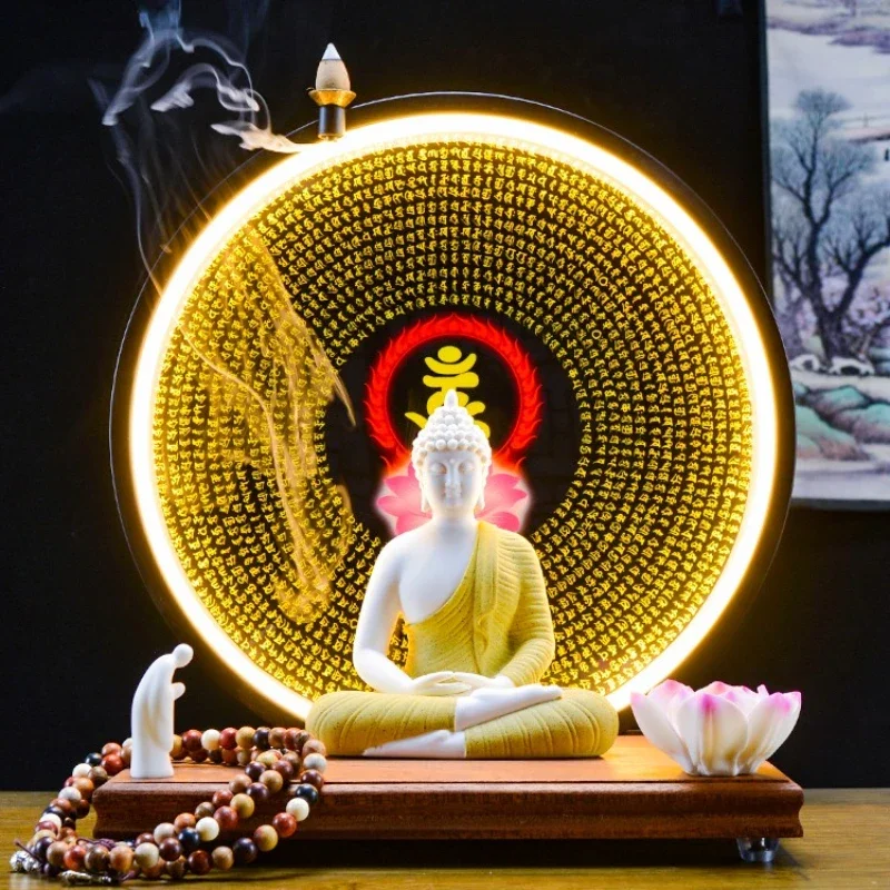 Keramická Gautama Buddha Surangama Mantra Base pre domácu obývaciu izbu Vstup čínskych zen lampy Ozdobia Tathagata Socha remeslá