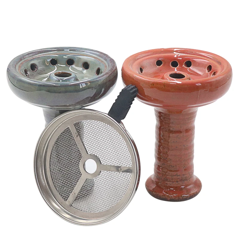 Keramická misa na vodnú fajku shisha uhlia misky s obrazovkou rukoväte uhlia pre Chicha Narguile Sheesha fajčiarske doplnky