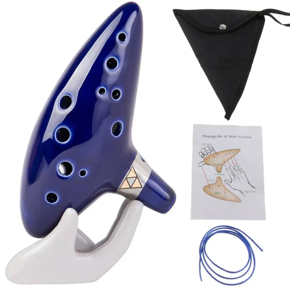 Keramická Ocarina 12 jamka Alto C s knihou piesní s ochrannou taškou Flute Bag Music Instrument