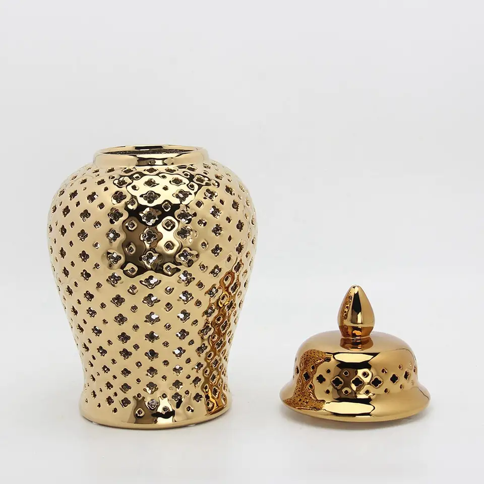 Keramická prepichnutá zázvorová nádoba Organizátor Storage Vase Storage 3,9x8.6.6c Elegantná pre svadby, večierok, domáca kancelária Decor Domov prízvuk