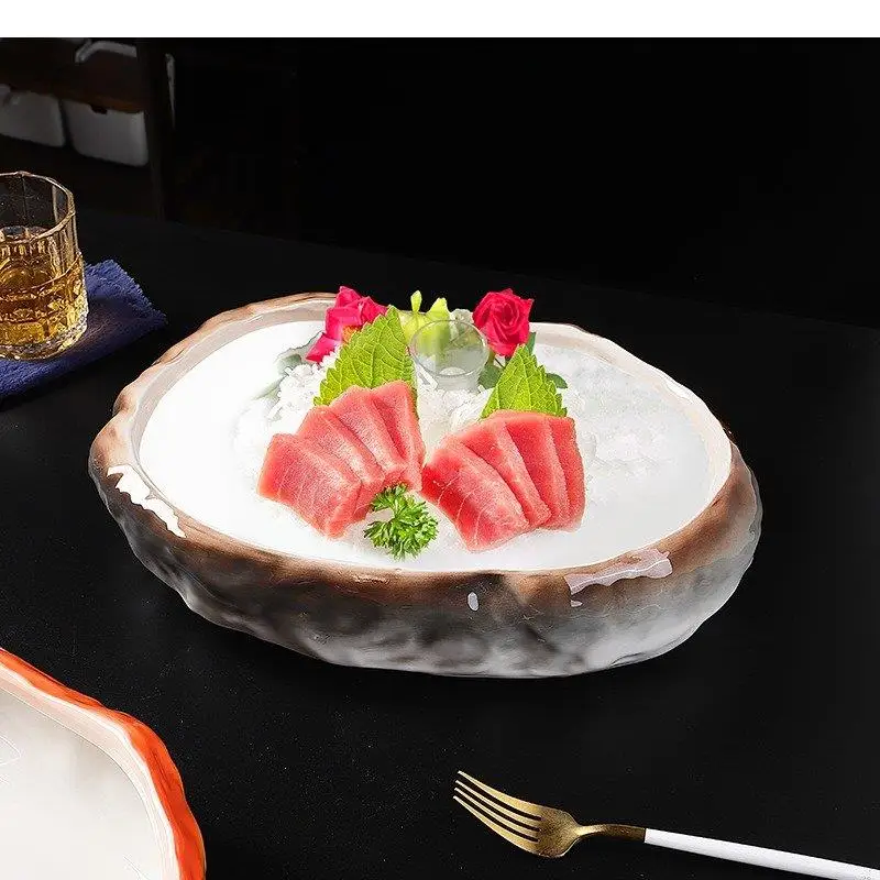 Keramická tanier Restaurant Nepravidelný sashimi dezert rybí platne ovocné šalátové domáce náradie