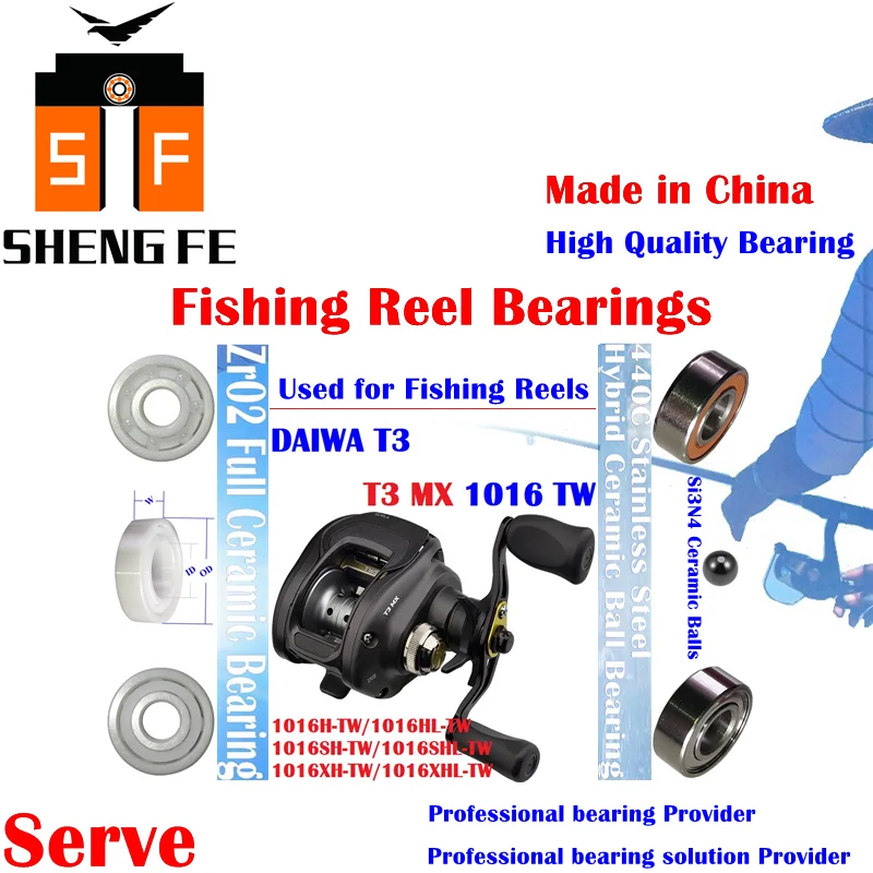 Keramické ložiská na rok 2014 Daiwa T3 MX (1016H/1016HL/1016SH/1016SHL/1016XH/1016XHL) Séria baitcasting Fishing | guľôčkové ložiská | guľôčkové ložiská |