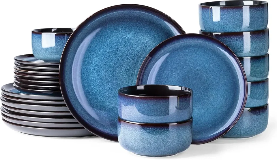 Keramické súpravy na keramiky Stoneware a misky Sada misiek Sada reaktívnych glazúry, Vysoko čipová a prasklina odolná voči umývačke riadu