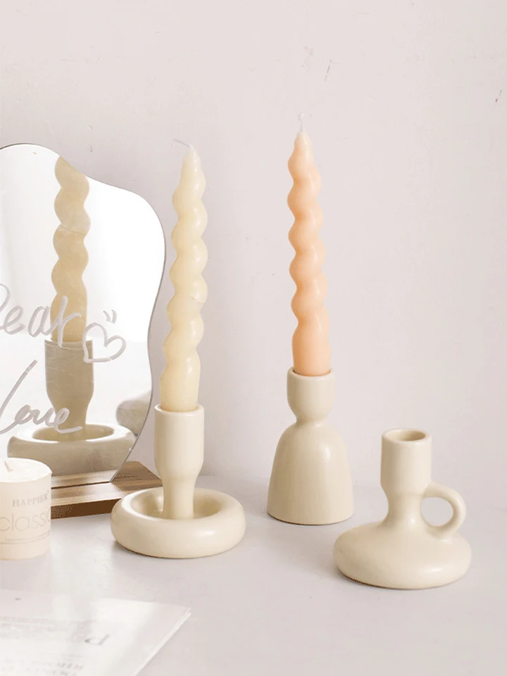 Keramický držiak sviečok Nordic Home Decoration Ins Cream Style Sviečka Svadba pre stolovú stredobod