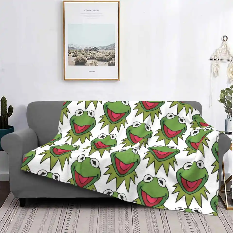 Kermit 80. rokov retro ročník najpredávanejšej miestnosti domácnosť flanel prikrývka Kermit Frog Miss prasiatko sezam fraggle červené tanečné taneč