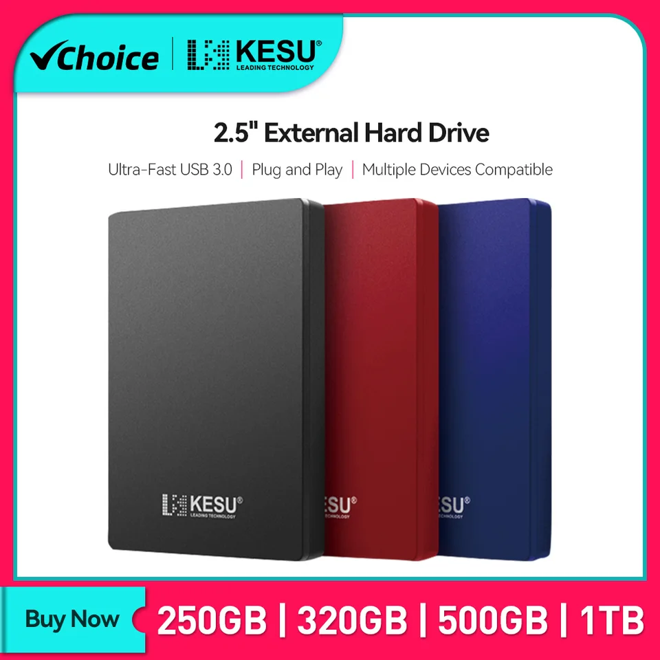 KESU HDD 2,5 palca prenosný externý pevný disk 250 GB 320 GB 500 GB 1TB USB3.0 SKLADOVANIE KOMPATIBAL pre PC Mac Desktop MacBook