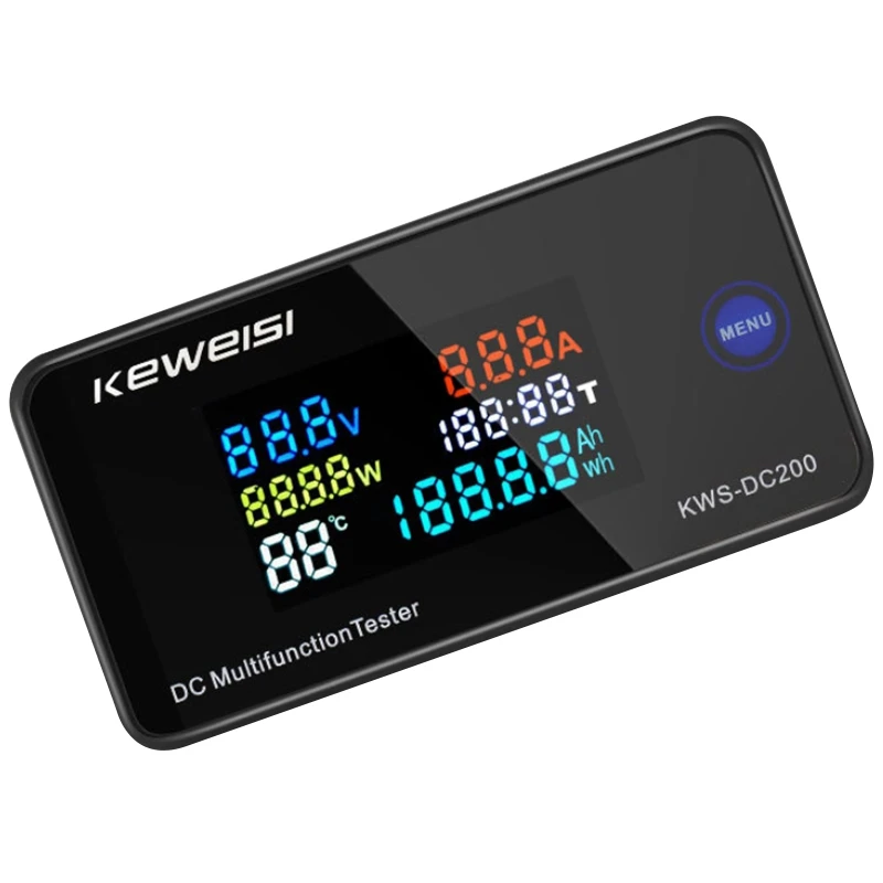 Keweisi DC 0-200V Voltmeter Ammeter KWS Power Energy Meter LED Digital DC Wattmeter Electric Meter, 10A