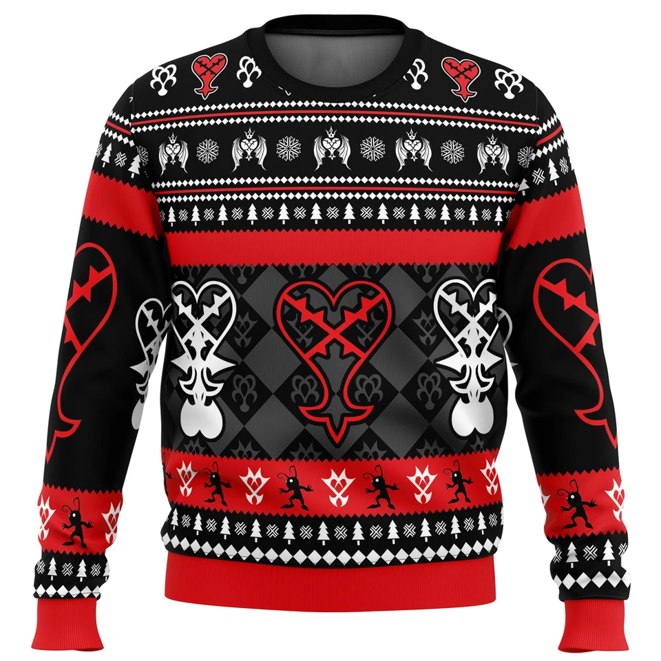 KEYBLADE Sora Kingdom Hearts Ugly Christmas Sweater Darček Santa Claus Pullover Men 3D mikina a top jesenné a zimné oblečenie
